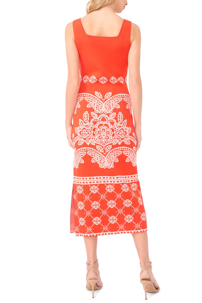 Sasha Sleeveless Midi Dress, Alternate, color, ORANGE SMASH