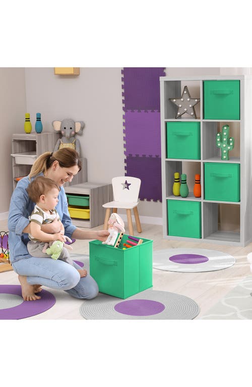 Sorbus Large Collapsible Storage Cube In Teal
