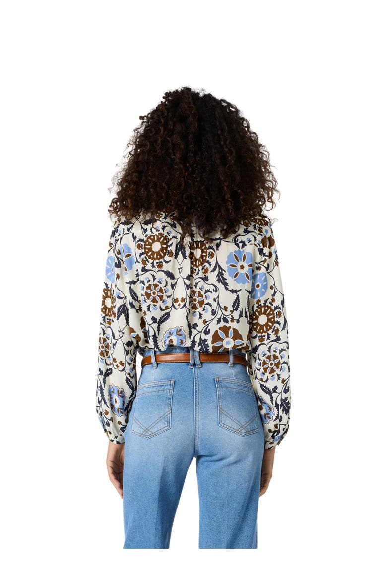Crystelle Printed Blouse, Alternate, color, Ecru
