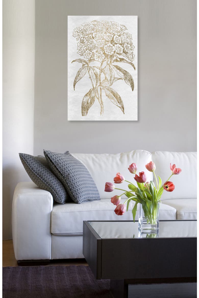 Floral Sketch Gold Canvas Wall Art, Alternate, color, METALLIC GOLD