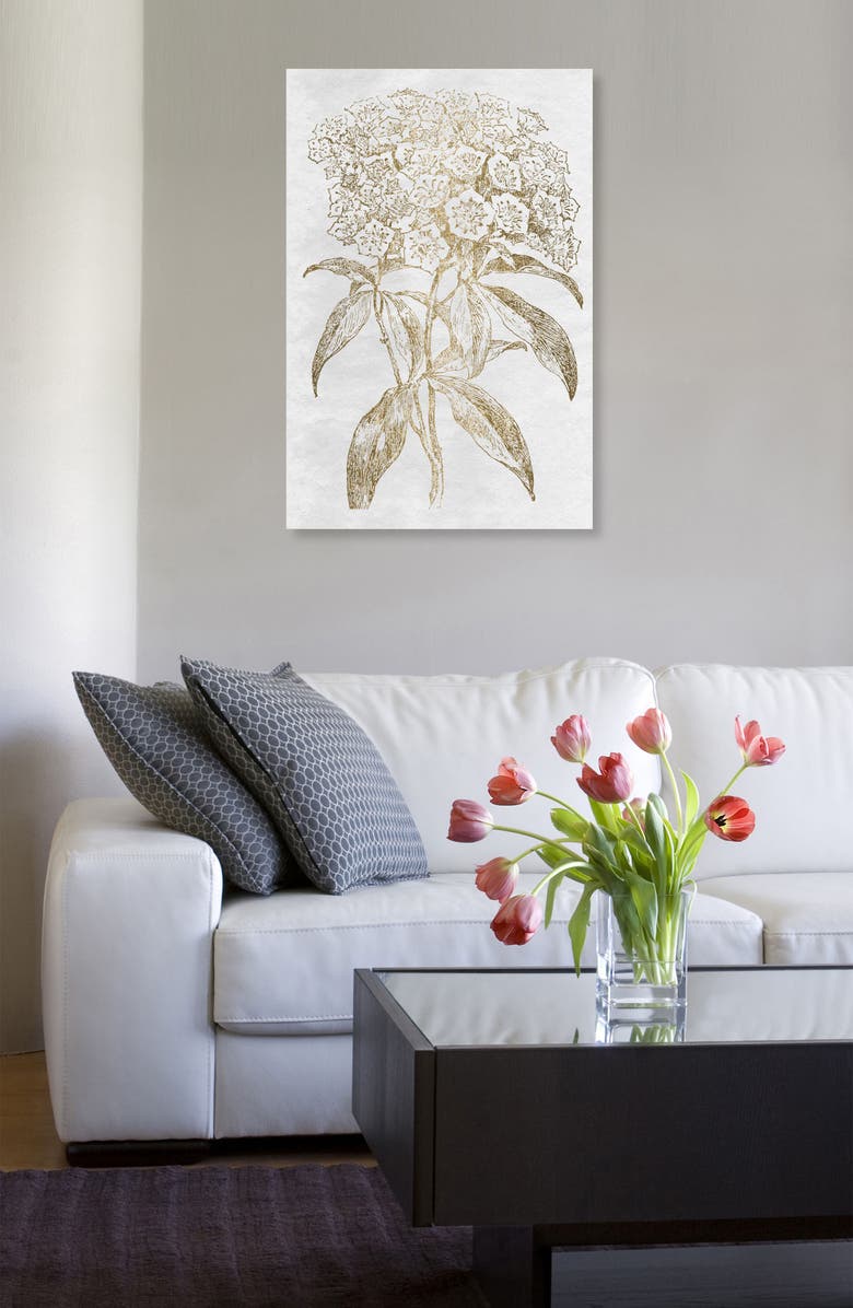 Oliver Gal Floral Sketch Gold Canvas Wall Art, Alternate, color,