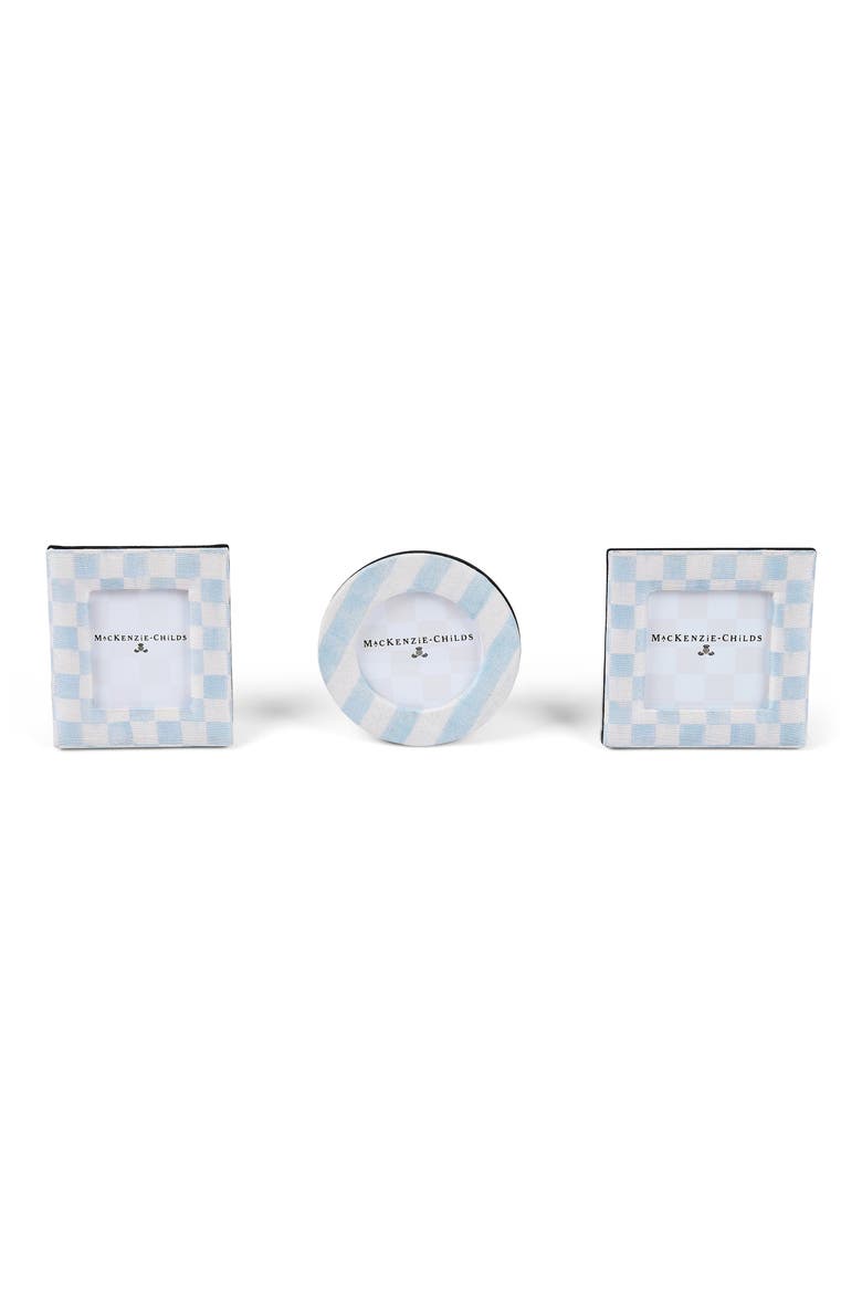 Sky Silk Dupioni Set of 3 Picture Frames, Main, color, BLUE