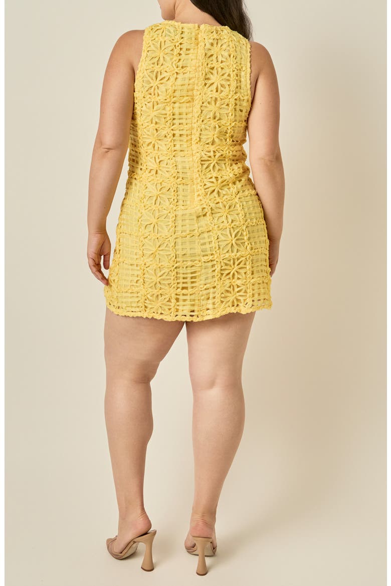 Floral Lace Minidress, Alternate, color, BUTTER