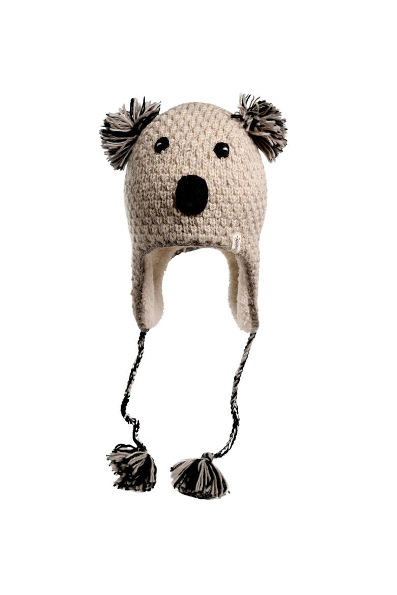 Crochet Koala Hat, Main, color, White combo