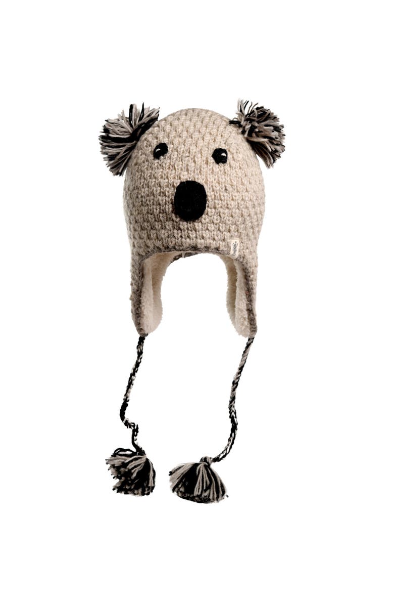 Nirvanna Designs Crochet Koala Hat, Main, color, White Combo