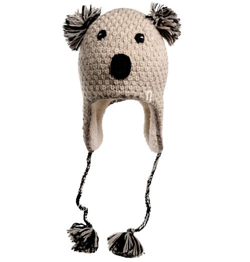 Nirvana Designs Crochet Koala Hat In White Combo