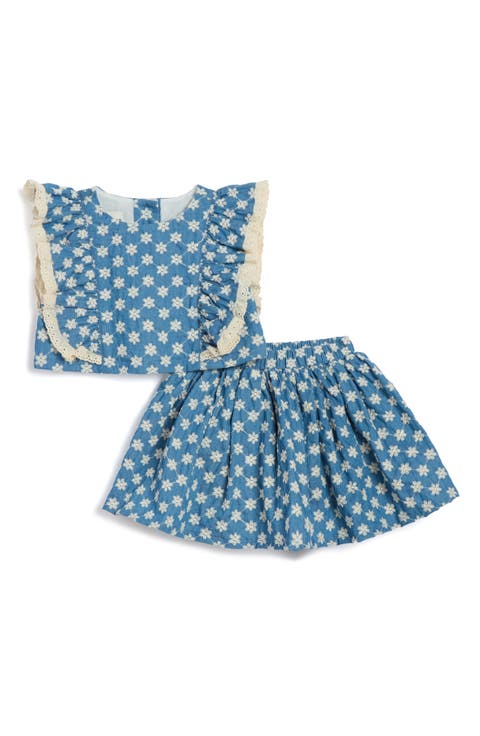 Kids' Embroidered Chambray Top & Skirt Set (Infant Girl)