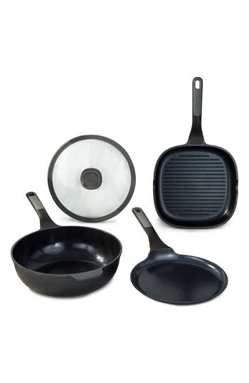 Berghoff Leo Stone 4-piece Cookware Set In Black