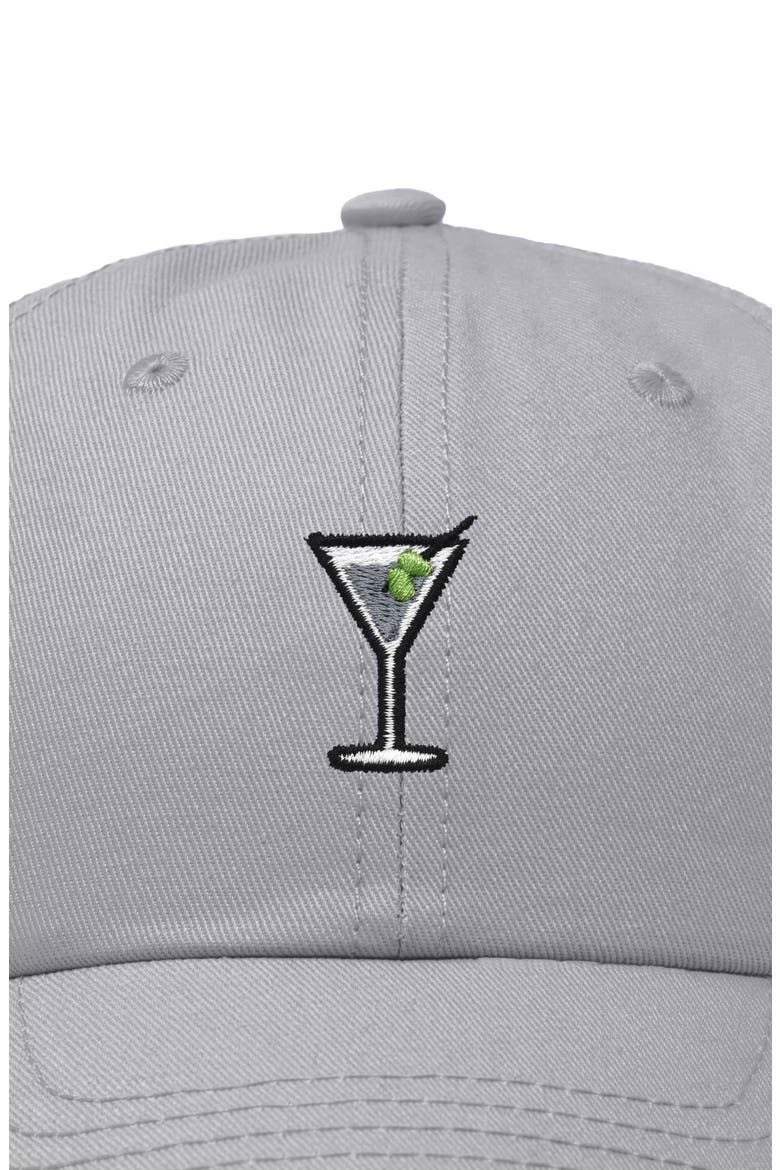 Martini Embroidered Casual Cap, Alternate, color, Gray