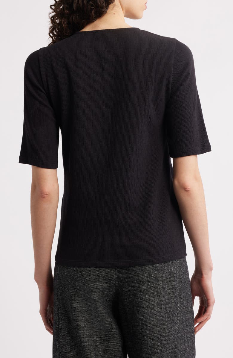 Eileen Fisher Crewneck Jersey Top, Alternate, color, Black