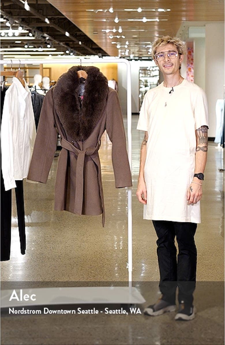 Vince Camuto Wrap Coat with Removable Faux Fur Collar | Nordstrom