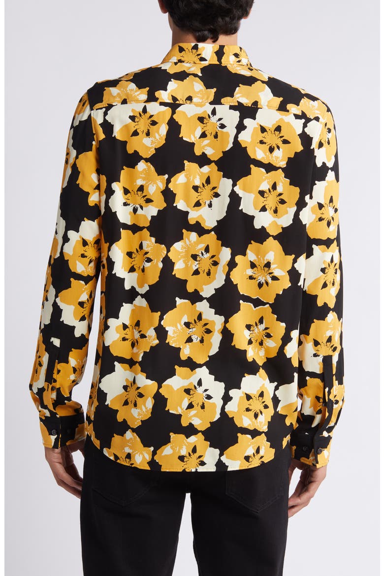 Emero Floral Button-Up Shirt, Alternate, color, GOLD