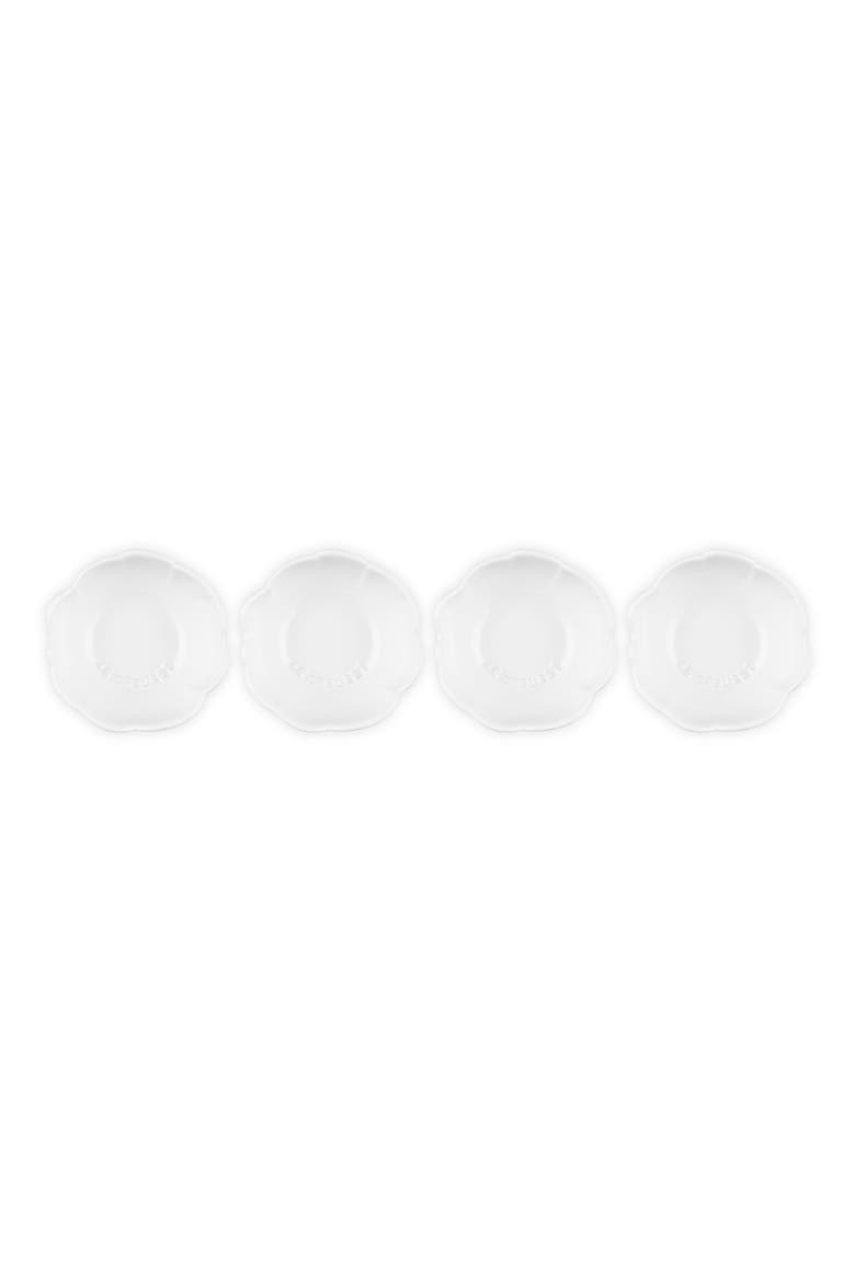 Stoneware Petal Set of 4 Bowls, Alternate, color, WHITE