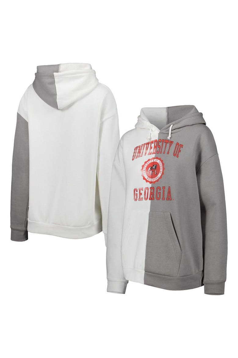 Women's Gameday Couture Gray/White Georgia Bulldogs Split Pullover Hoodie, Main, color, White