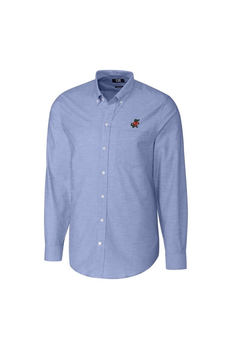 Men's Cutter & Buck Powder Blue Florida Gators Vault Big & Tall Oxford Long Sleeve Button-Down Shirt, Alternate, color, Powder Blue