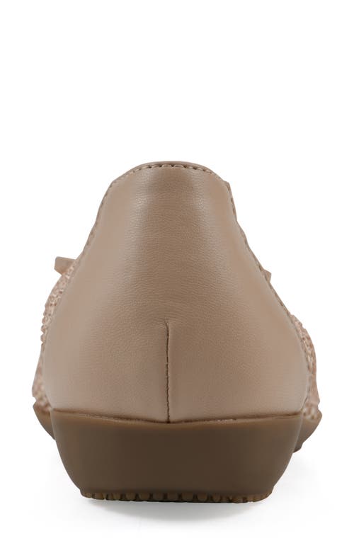 Cliffs By White Mountain Carlicia Rhinestone Mesh Ballet Flat In Taupe Fabric
