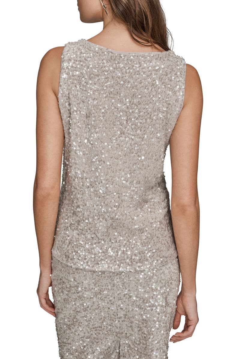 Donna Karan New York Sequin Scoop Neck Tank, Alternate, color, Vapor