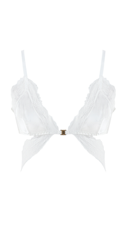 Mercy Bra - Silk & Lace Front-Closure Demi Bra