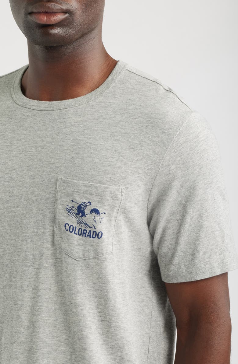 Faherty Sunwashed Colorado Graphic Pocket T-Shirt, Alternate, color, Granite Heather
