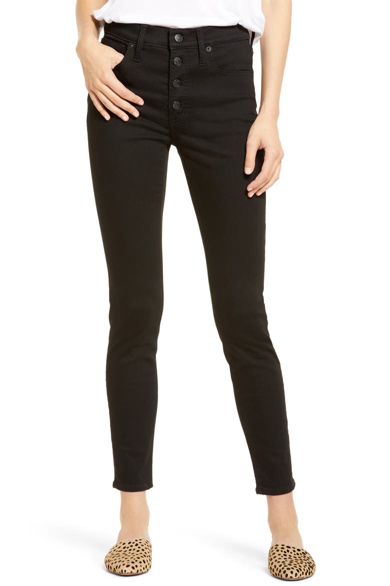 High Waist Skinny Jeans, Main, color, BLACK FROST
