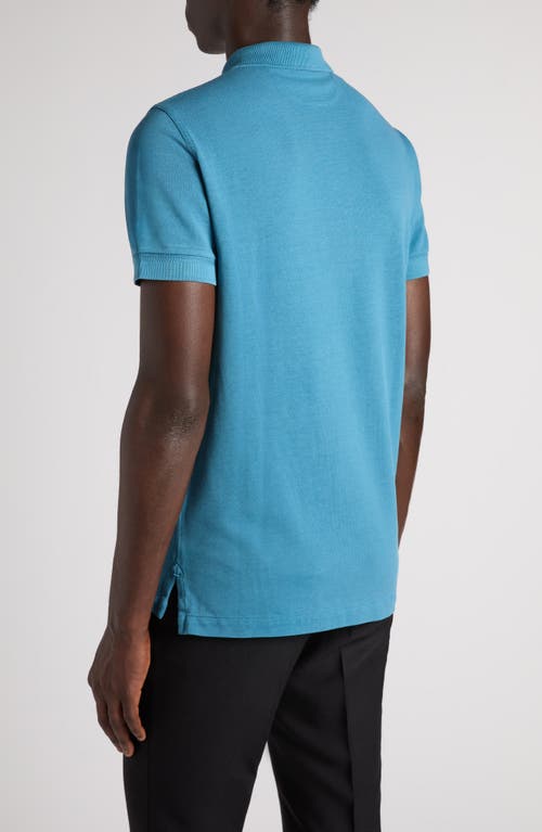 Tom Ford Lyocell & Cotton Piqué Polo In Hb651 Faded Blue