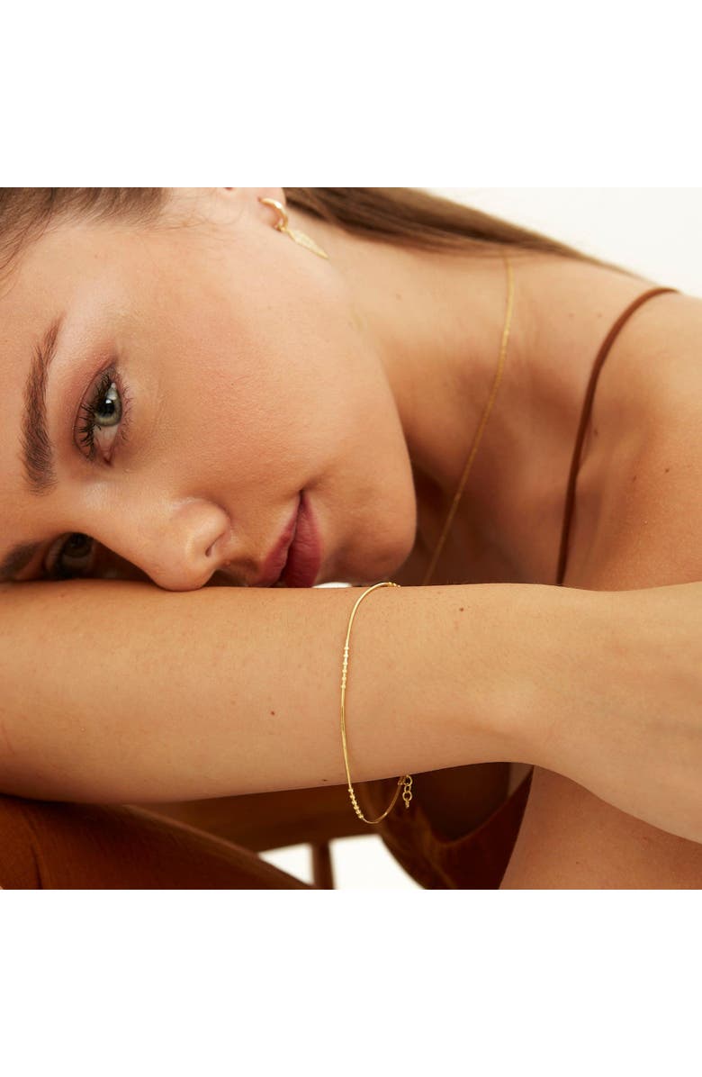 Spero London Six Beads Sterling Silver Bracelet, Alternate, color, Gold