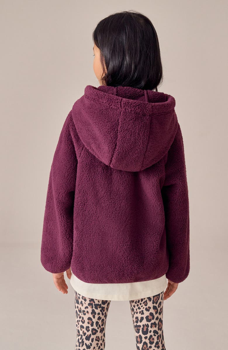 NEXT Kids' High Pile Fleece Jacket, Alternate, color, Burgundy