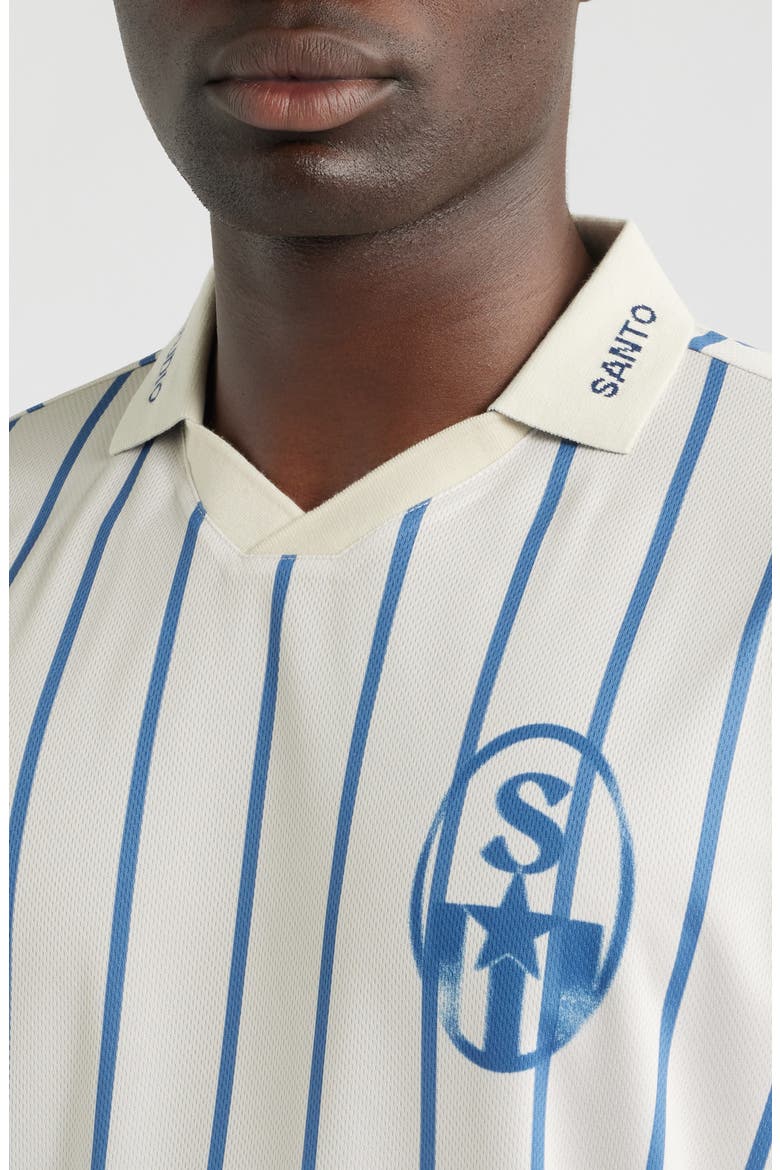 Worldwide Crest Striped Jersey Polo, Alternate, color, CREAM