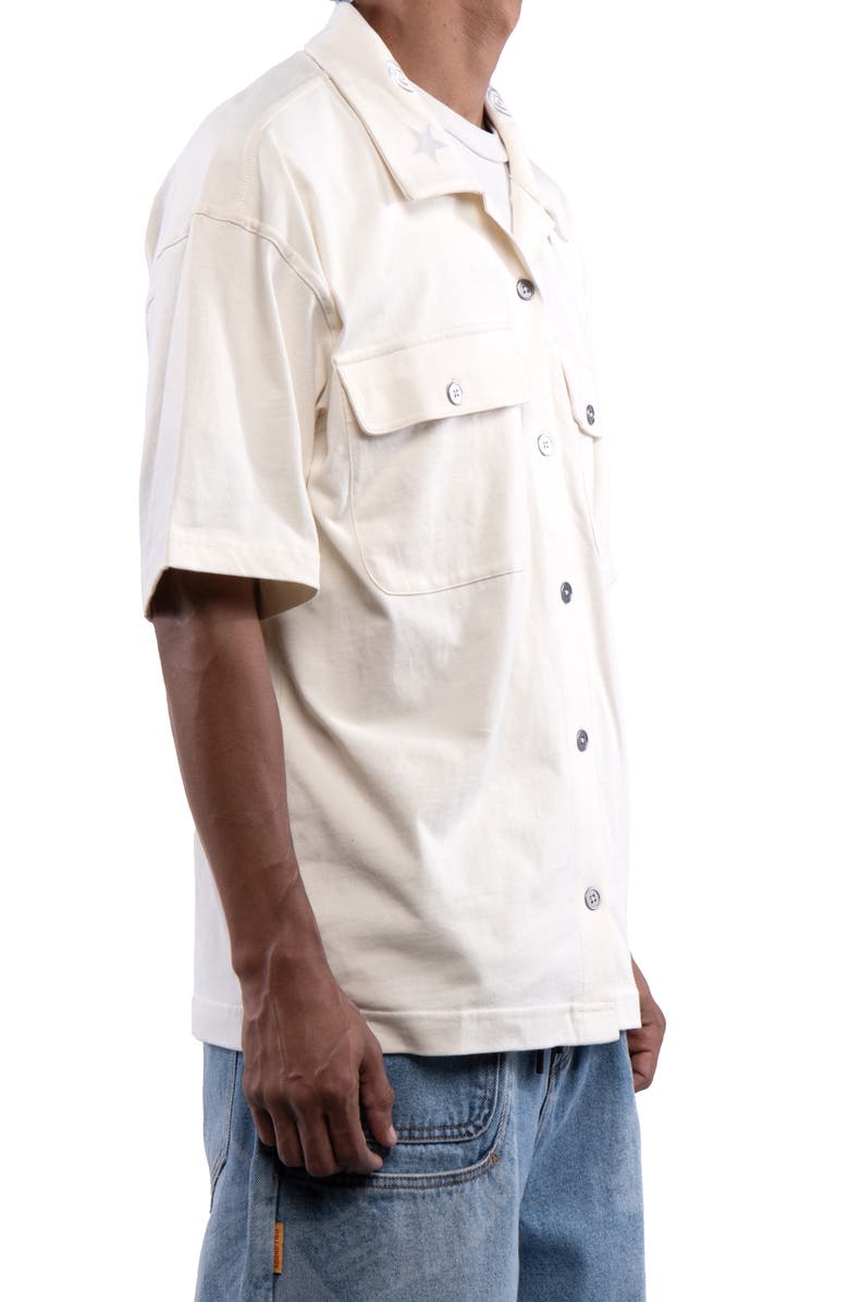 Round Two x Madison Jewelinski Ramp Embroidered Camp Shirt, Alternate, color, Natural