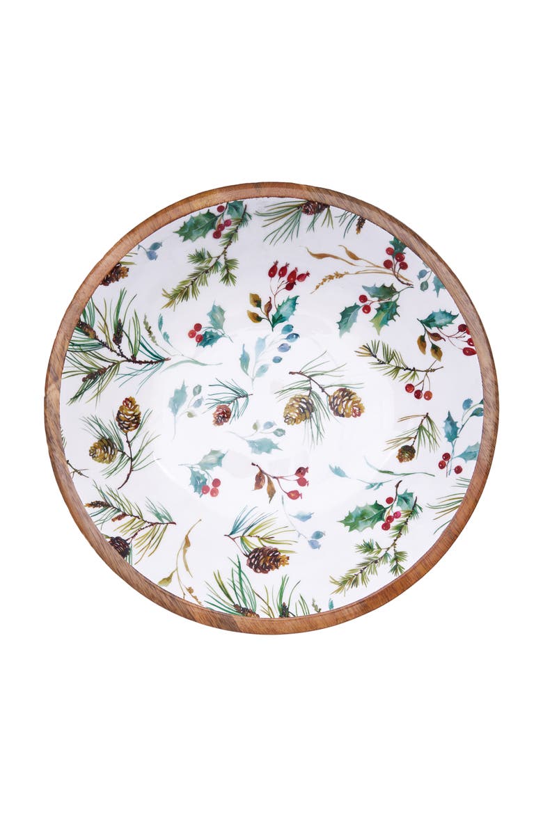 Edith Mango Wood Decorative Bowl, Main, color, White