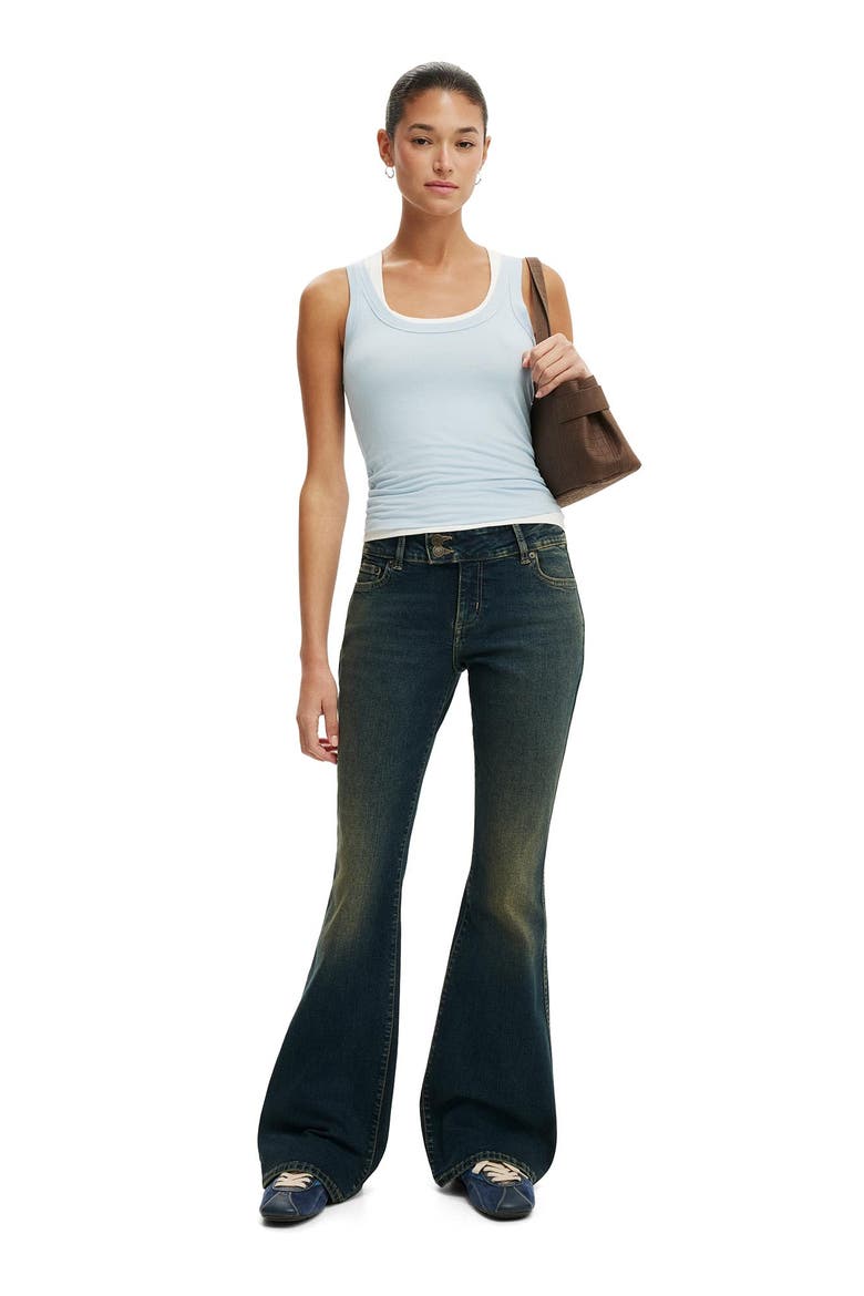 Women's Mid Rise Bootcut Jean, Alternate, color, Dusky Blue Pocket