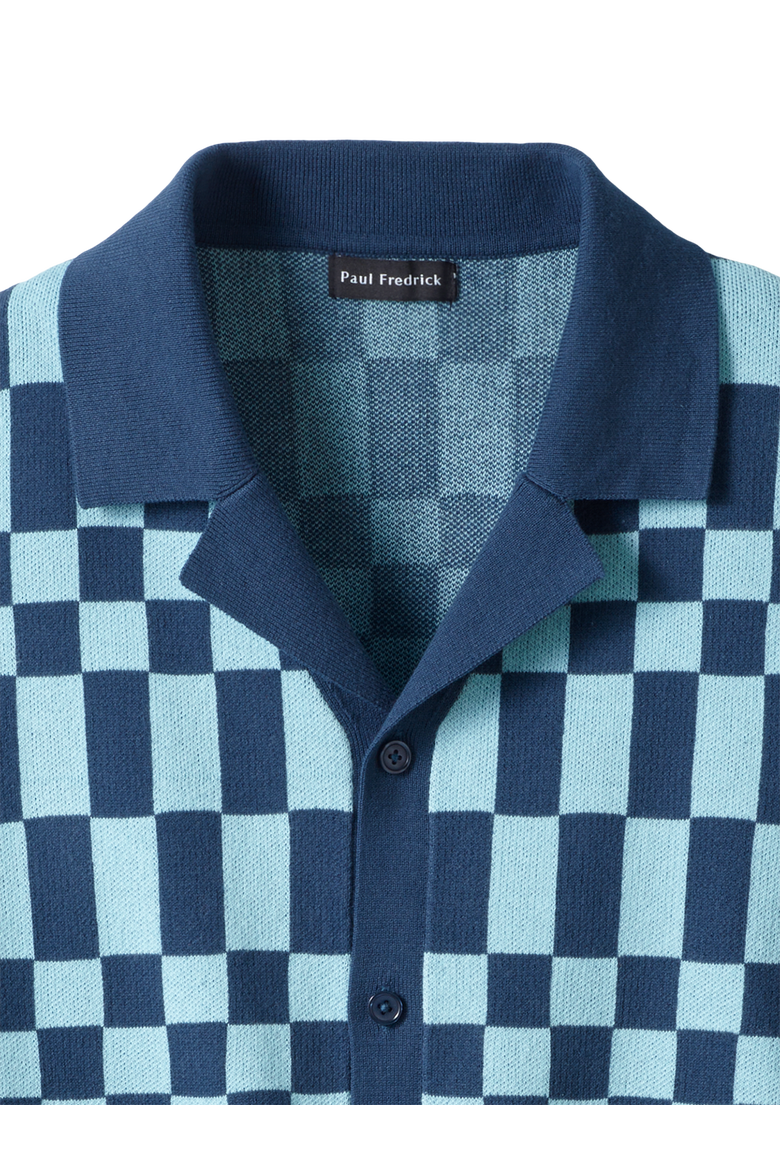 Cotton Button Front Camp Sweater, Alternate, color, Blue Multi