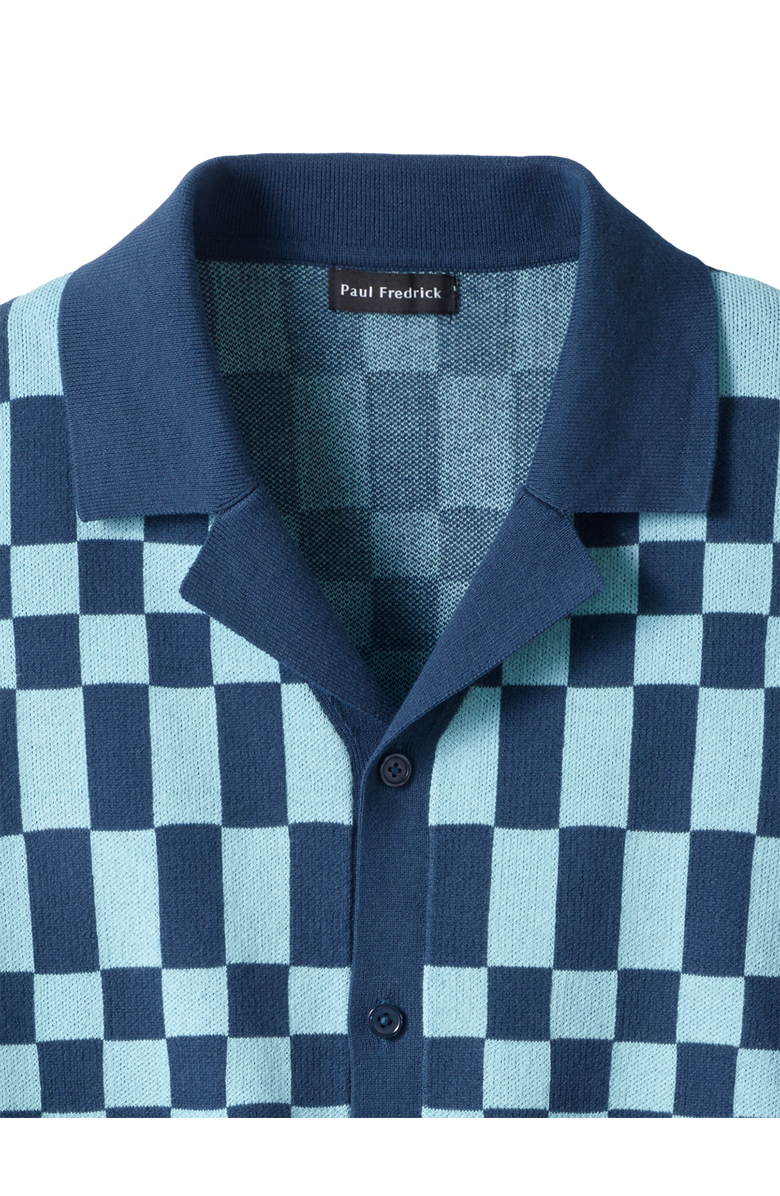 Paul Fredrick Cotton Button Front Camp Sweater, Alternate, color, Blue Multi