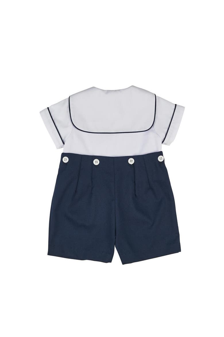 Navy Pique Button on Shortall, Alternate, color, Navy / White