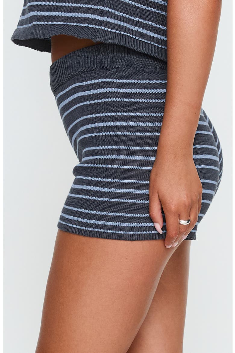 Arlynn Stripe Pull-On Knit Micro Shorts, Alternate, color, BLUE STRIPE