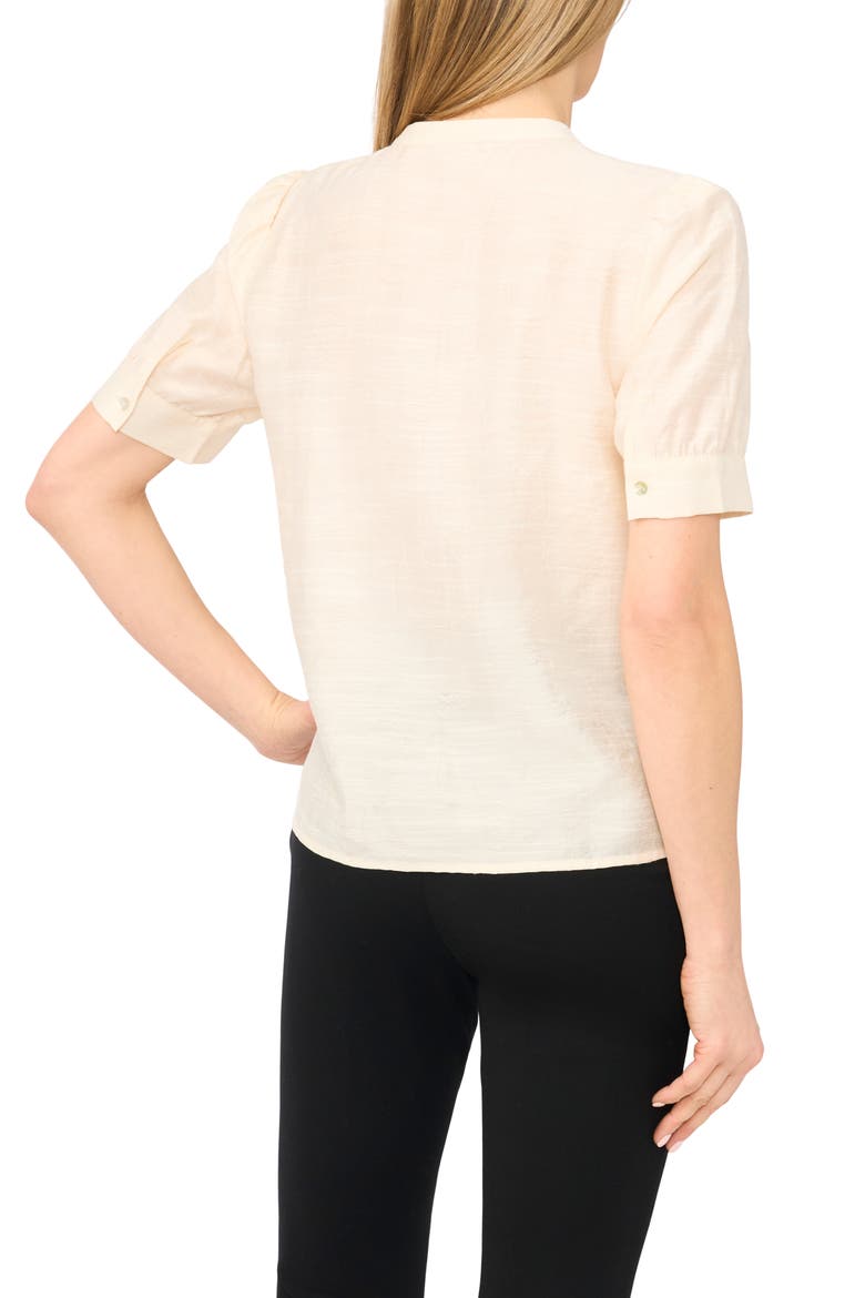 Pintuck Pleat Button-Up Top, Alternate, color, BUTTERCREAM
