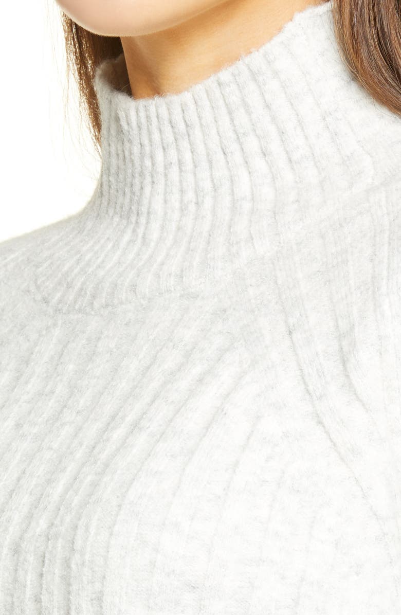 Topshop Rib Crop Turtleneck Sweater, Alternate, color,