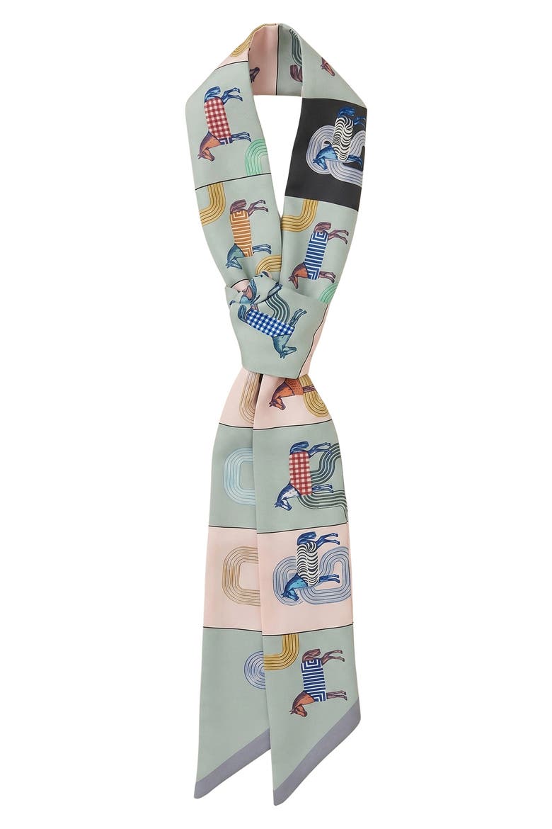 Horse Skinny Scarf, Alternate, color, GREY