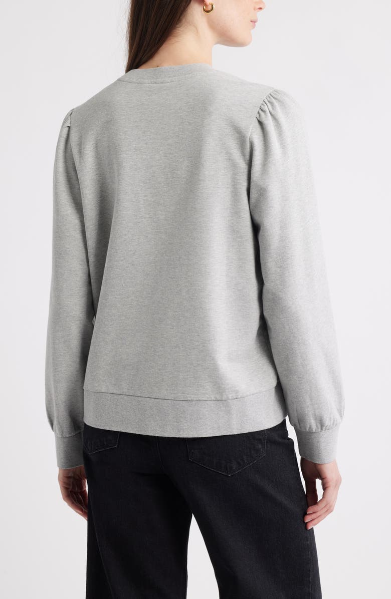 Caslon<sup>®</sup> Puff Shoulder Sweatshirt, Alternate, color, Grey Heather