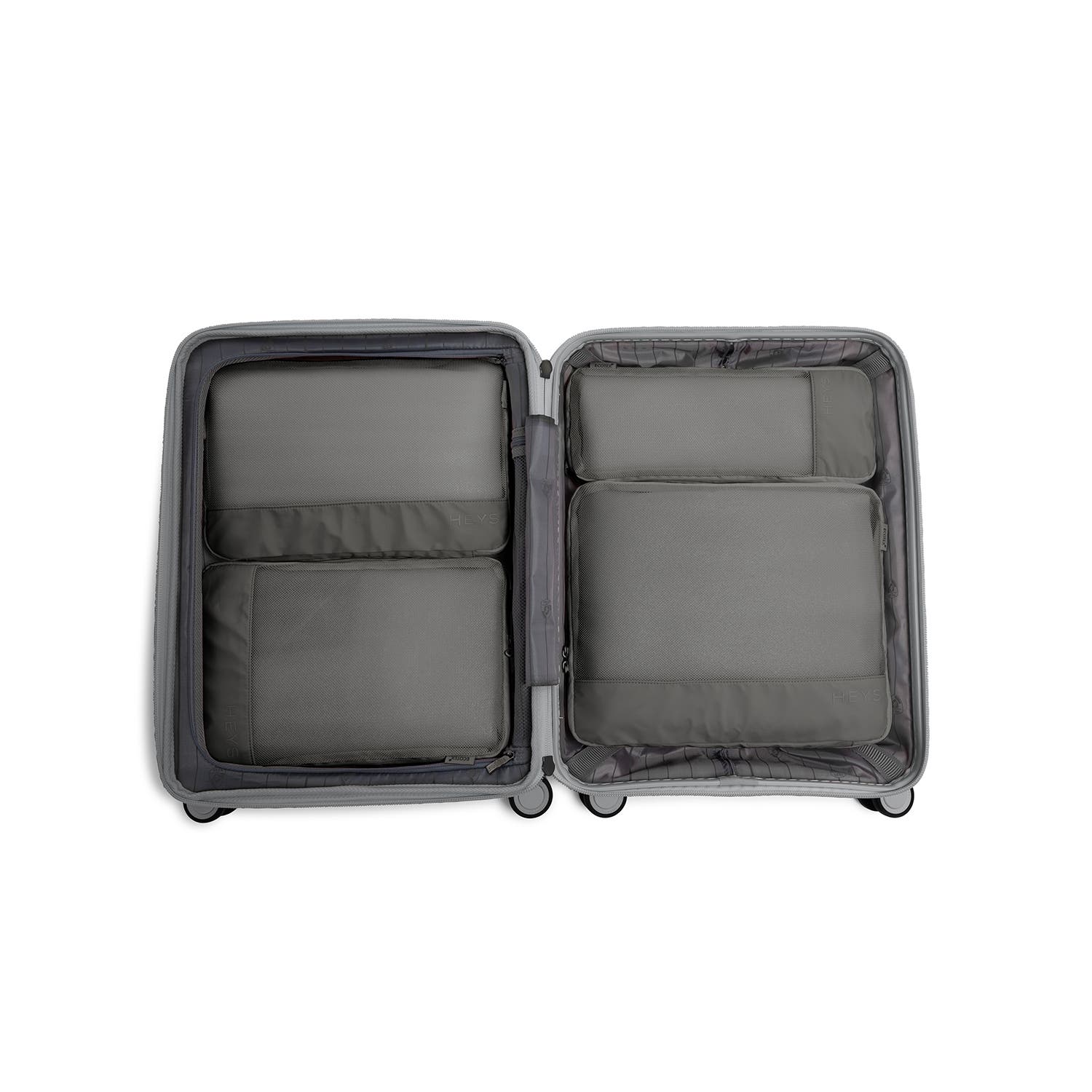 Heys EcoTex<sup>®</sup> Compression Packing Cube 4 Piece Set, Alternate, color, Grey Stone