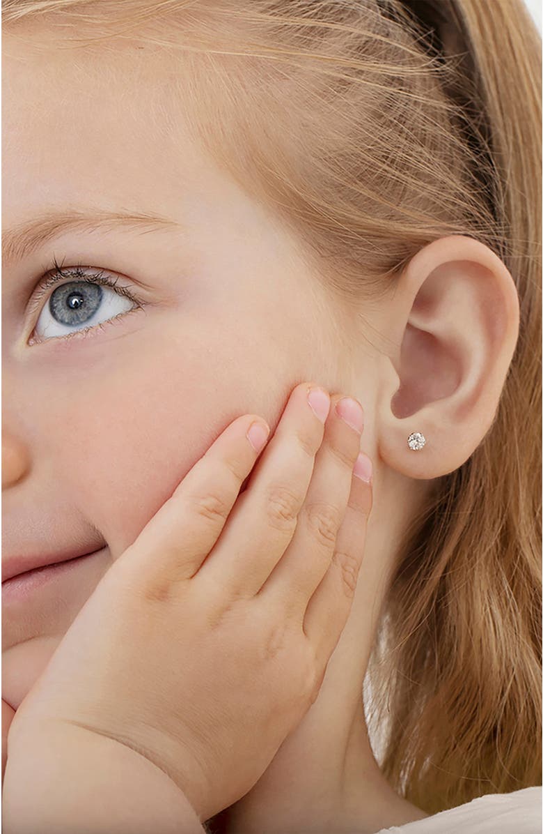 In Season Jewelry 14k Classic Solitaire Earrings, Alternate, color, April