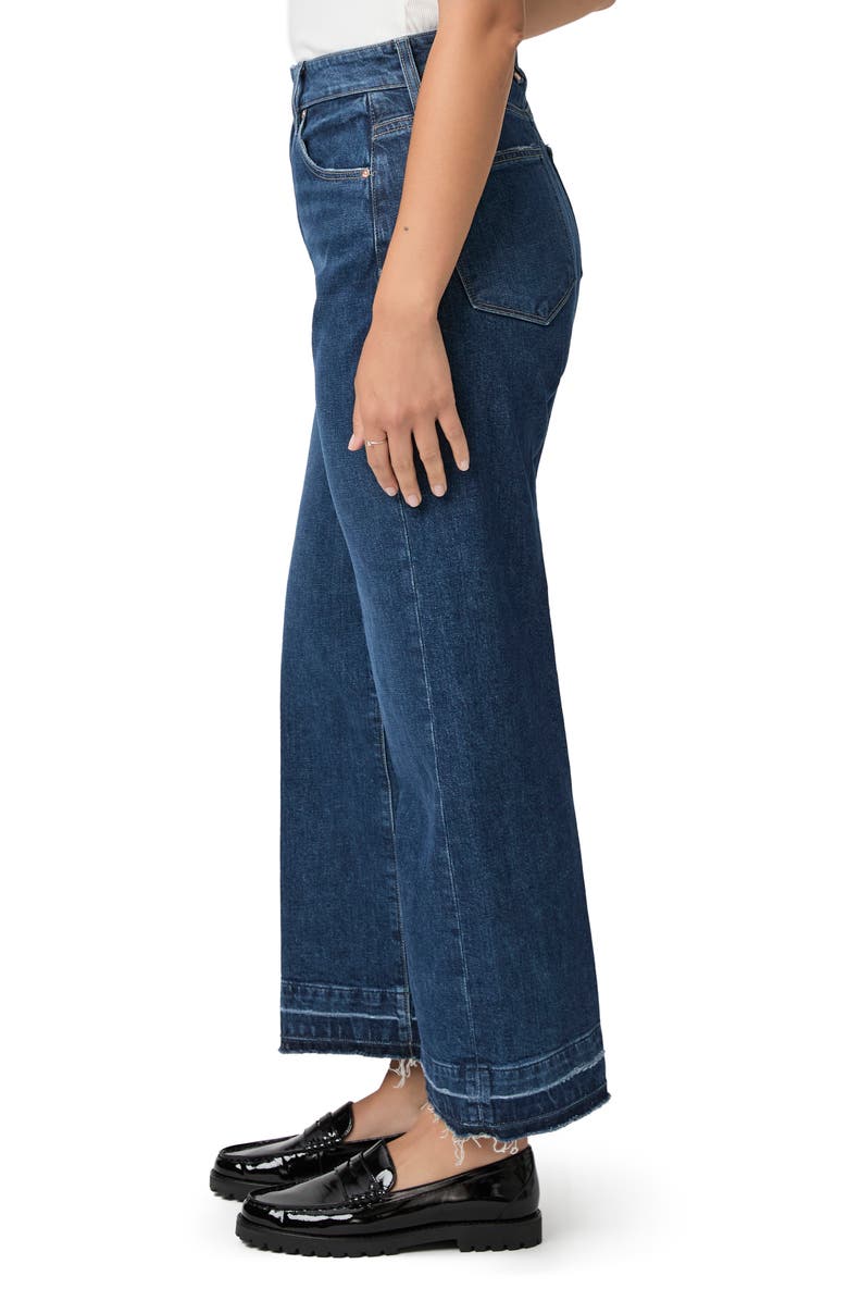 PAIGE Flaunt Spotlight Curvy Release Hem High Waist Ankle Wide Leg Jeans, Alternate, color, Alana Undone Distressed Hem