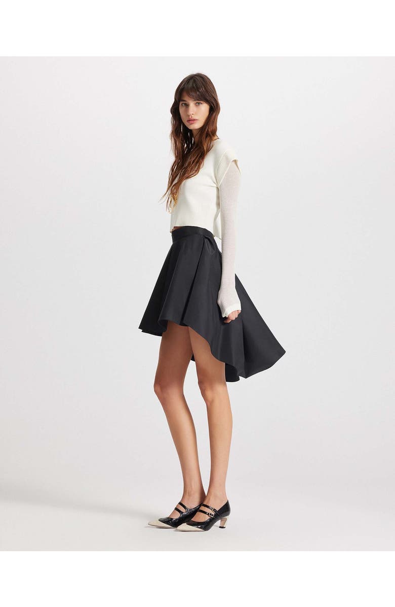 THEO The Label Theia Taffeta Hi-Low Skirt, Alternate, color, Black
