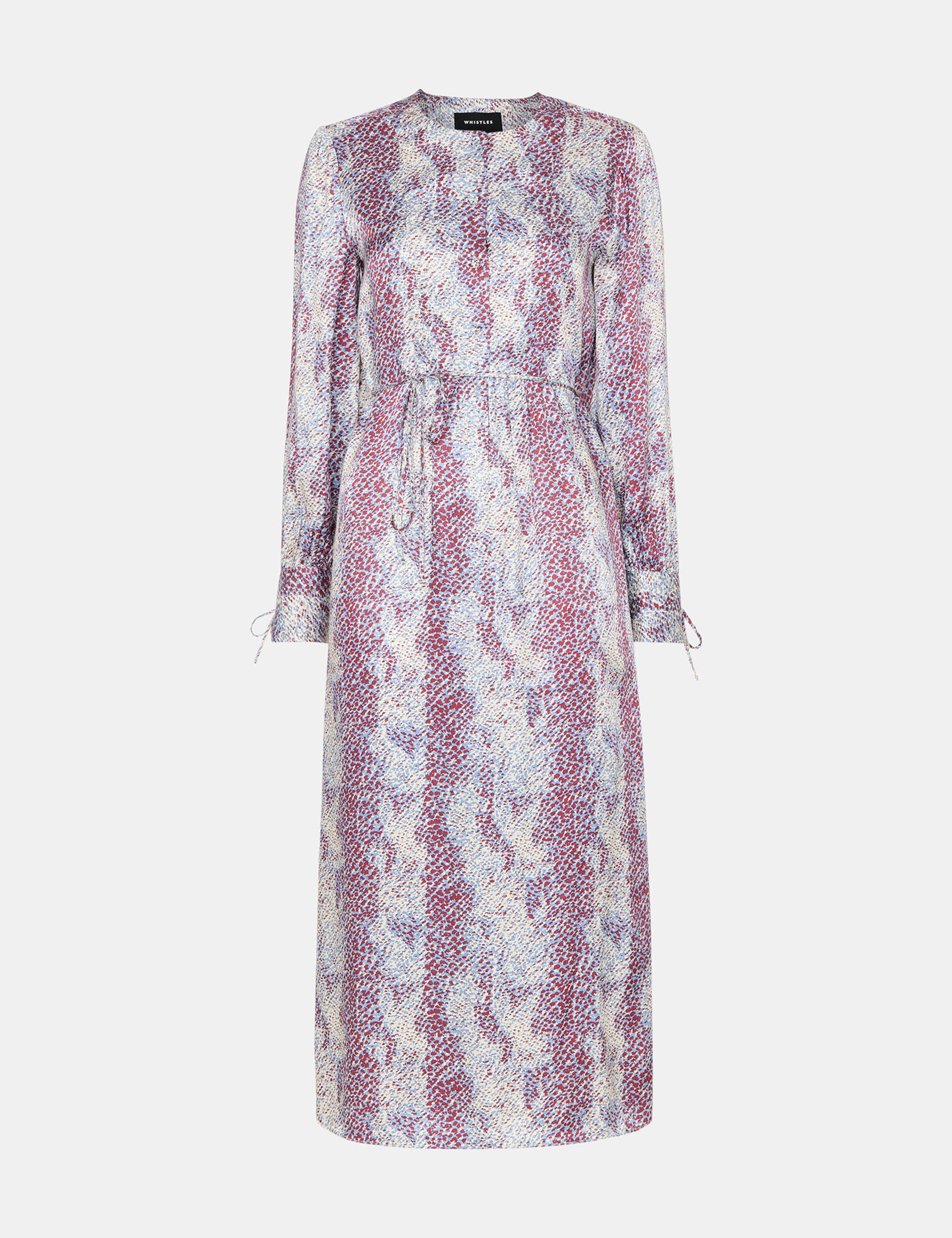 Mottled Snake Print Midi Dress - image 2