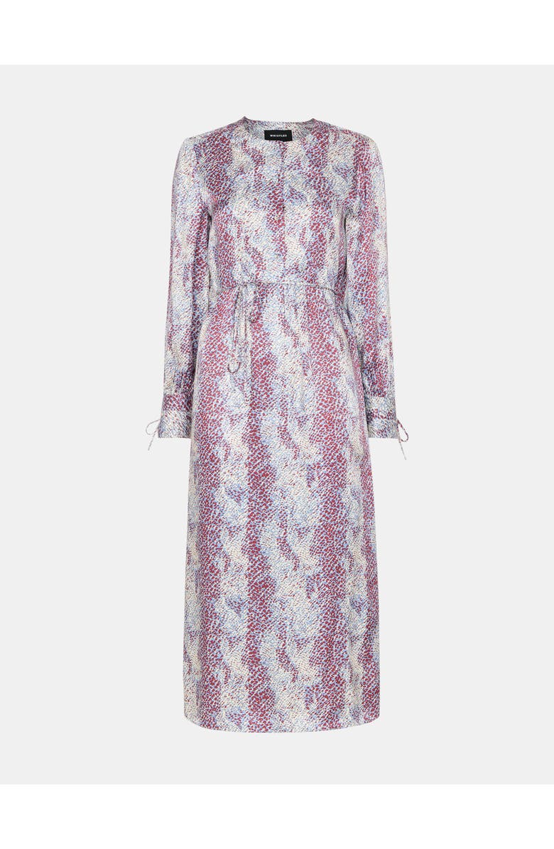Whistles Mottled Snake Print Midi Dress, Alternate, color, Multicolour