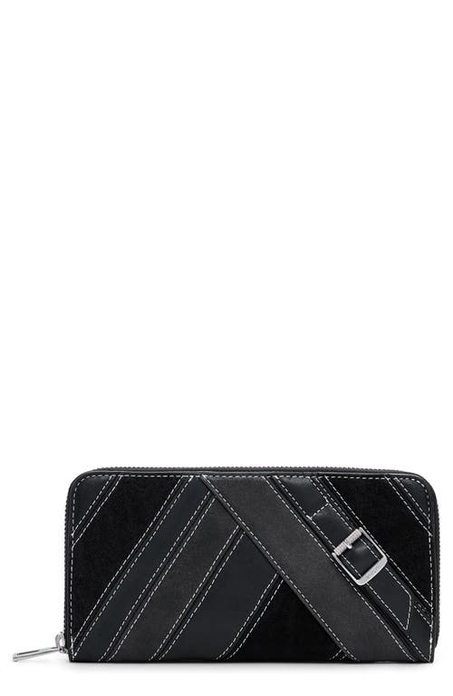 Desigual Faux Leather Continental Wallet In Black
