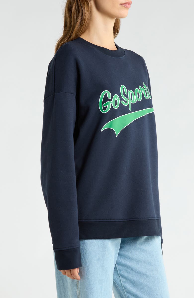 Favorite Daughter The Go Sports Sweatshirt, Alternate, color, Navy/ Green/ White
