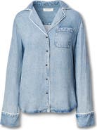 rag & bone/JEAN Miramar Slink Lounge Trompe L'Oeil Faux Denim Button-Up Shirt