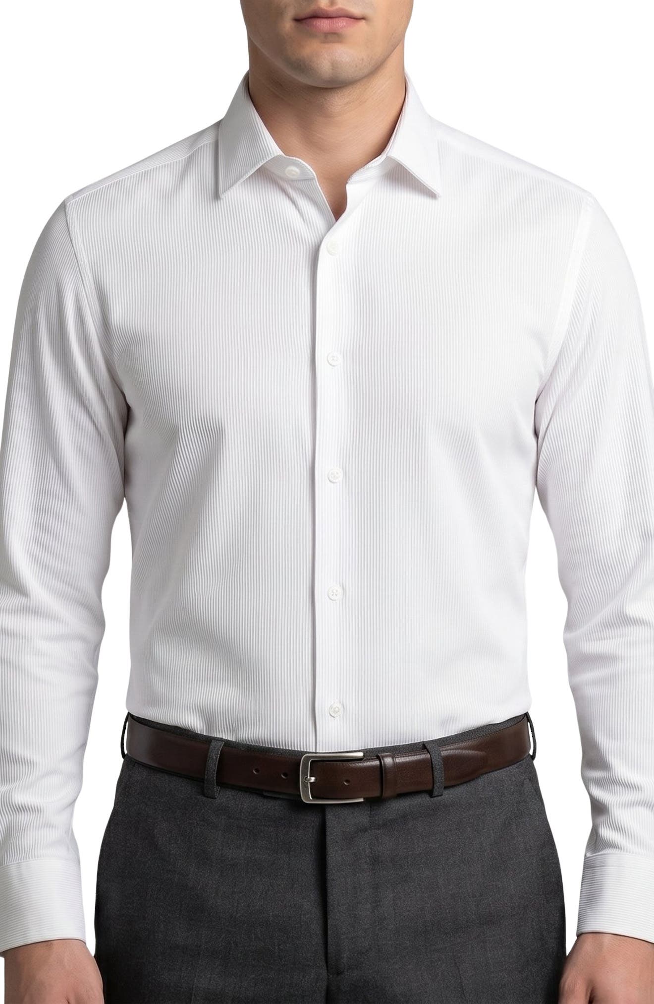 Textured Cotton Dress Shirt