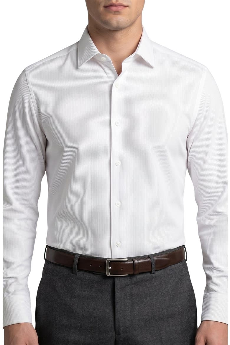 Textured Cotton Dress Shirt, Main, color, WHITE